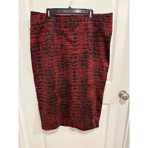 MELISSA MCCARTHY SEVEN7 Print Stretch Knit Pencil Skirt PLUS 3X Brick Color - Picture 1 of 8
